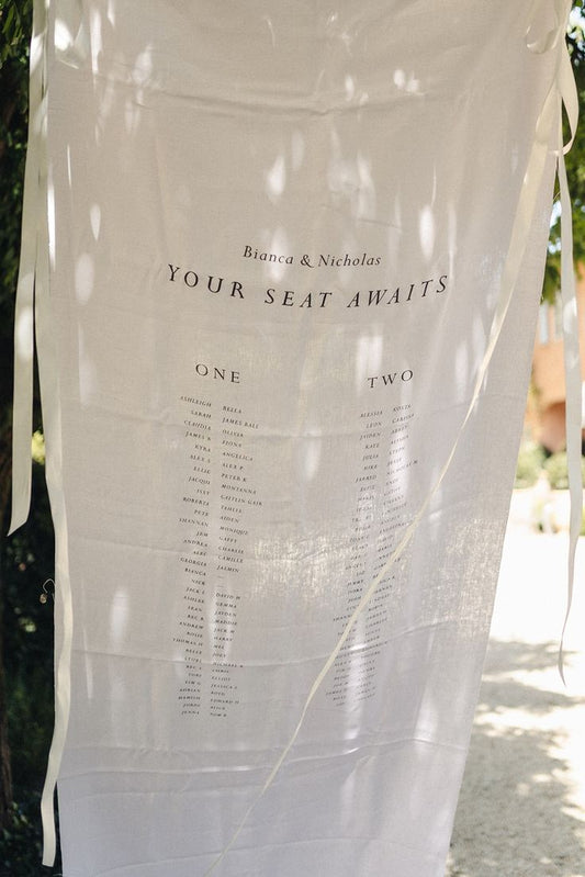 Fabric Seating Chart Wedding Signage